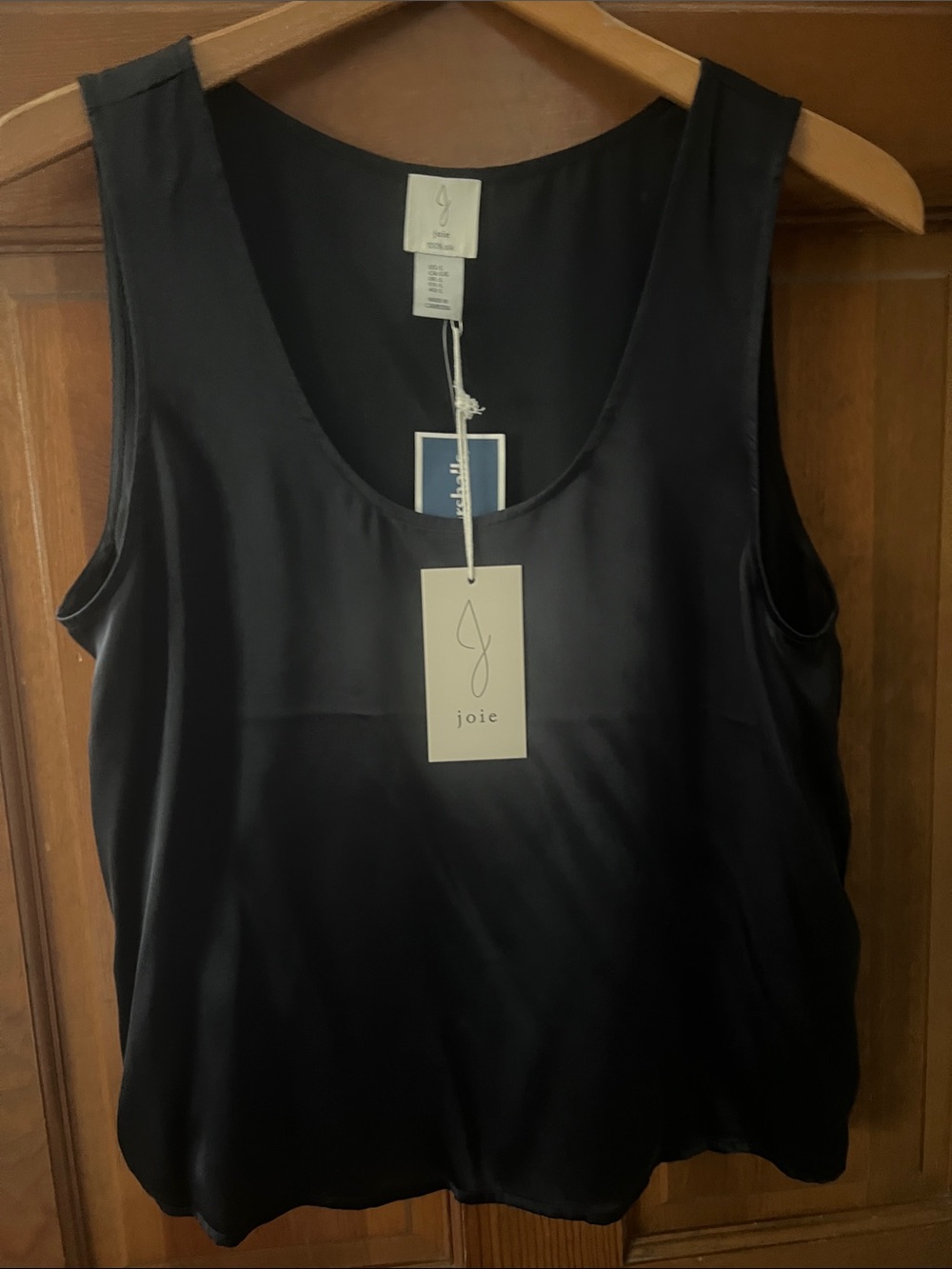 Joie Black Silk Scoop Neck Shell